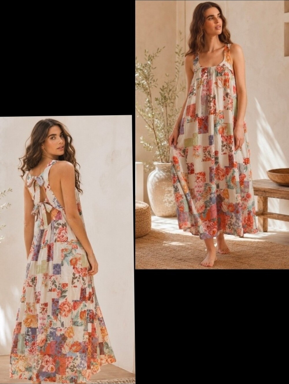 Anthropologie LyreBird Vibrant Flower Print Tie-Back Maxi Dress Sz Large NWT - Picture 2 of 14